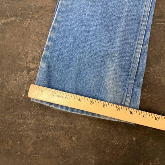 Levis Vintage 70s Orange Tab Jeans Talon Zip USA Denim Light Wash Flare Leg 12 - Picture 9 of 11